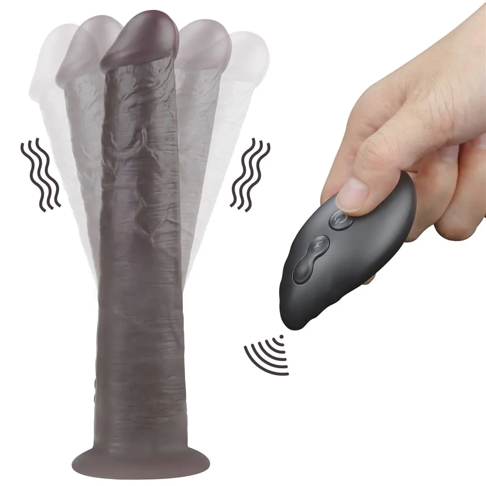 10'' Dual Density Dildo Silicone Rotator Black