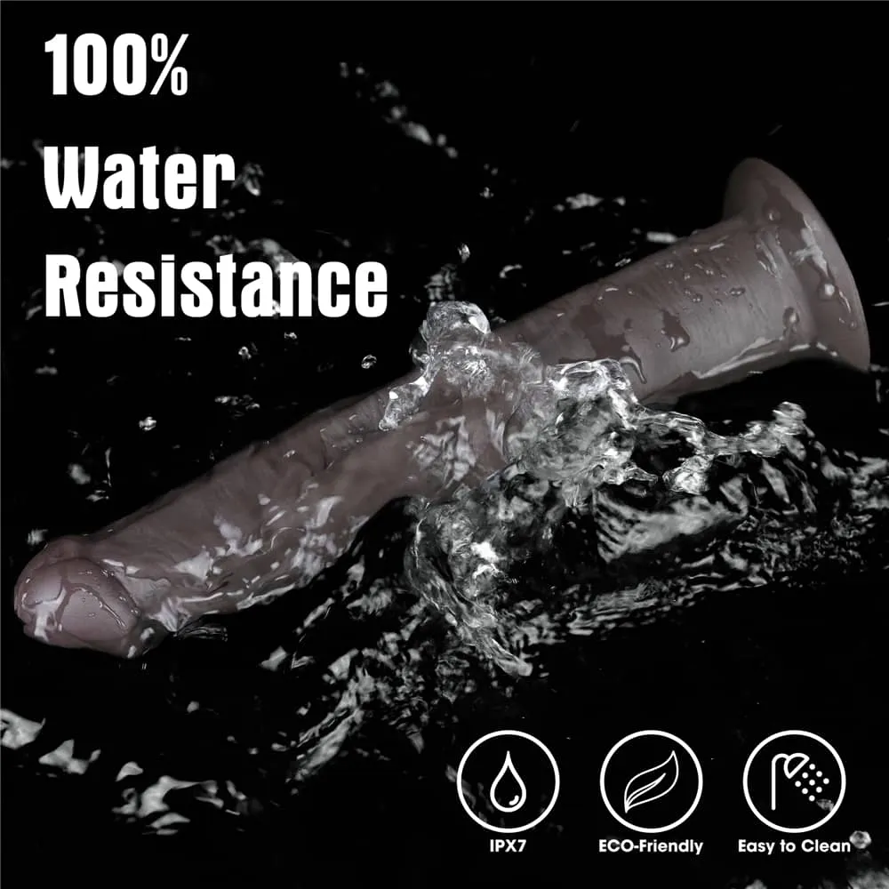 10'' Dual Density Dildo Silicone Rotator Black