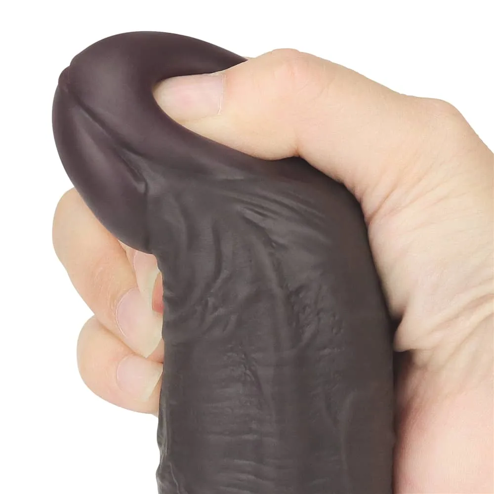 10'' Dual Density Dildo Silicone Rotator Black