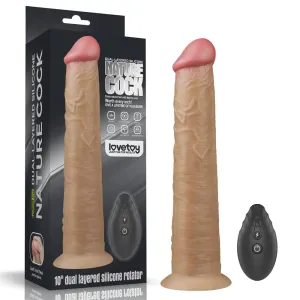 10'' Dual Density Silicone Vibrating Rotating Realistic Dildo Remote Control