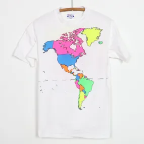 1988 The Traveler Neon Globe Map Shirt