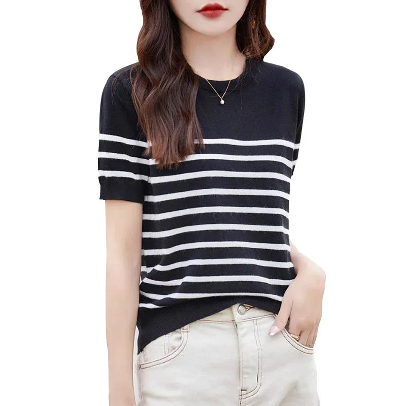 2024 ZANZEA Fashion Summer Striped Blouse Casual OL Work Blusas Female Office Tops Tunic Chemise Women O Neck Short Sleeve Shirt