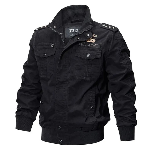 77City Killer Autumn Winter Military Tactical Jacket Men Plus Size 5XL 6XL Cotton Bomber Jackets Cargo Flight Jacket Outwear