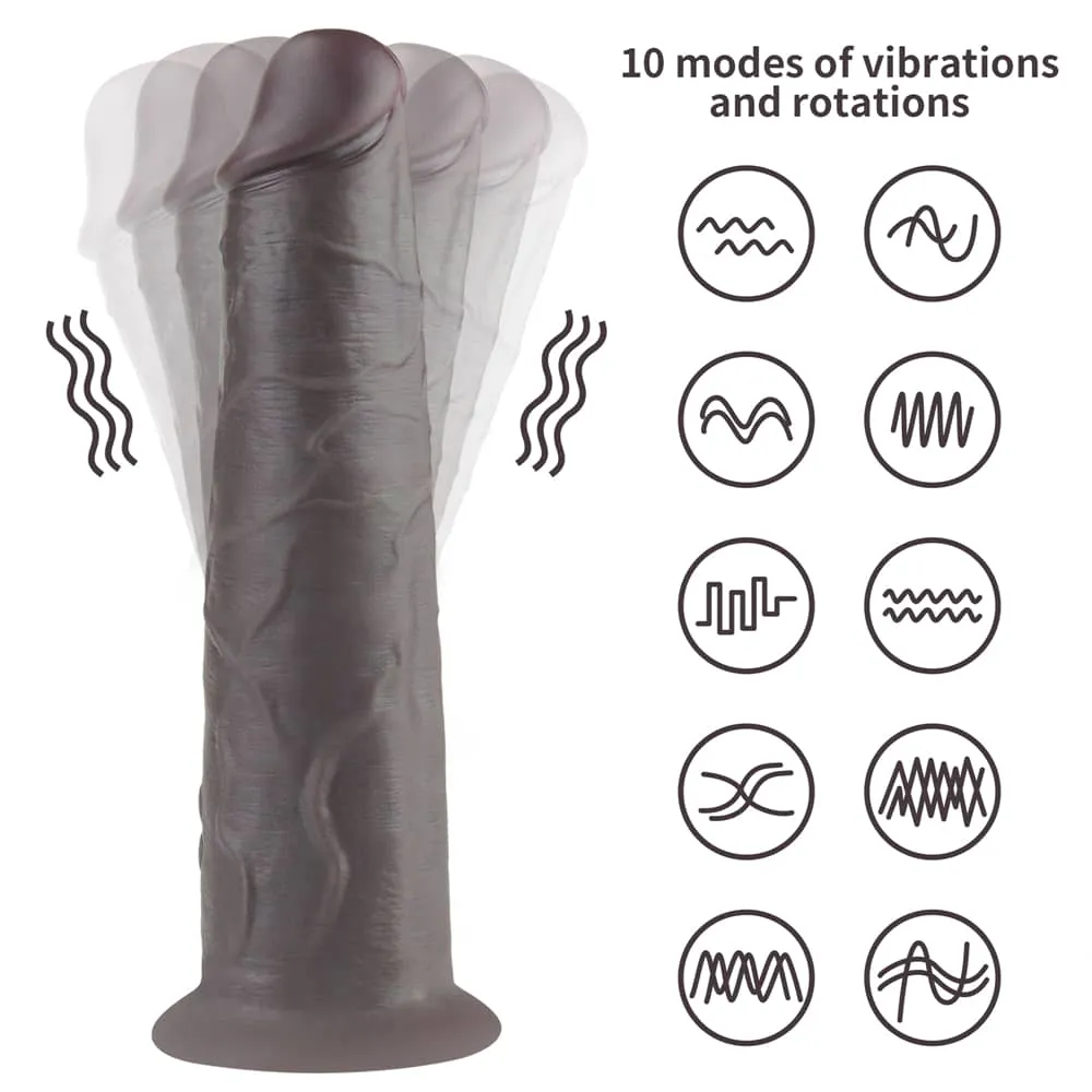 8'' Dual Density Silicone Dildo Black