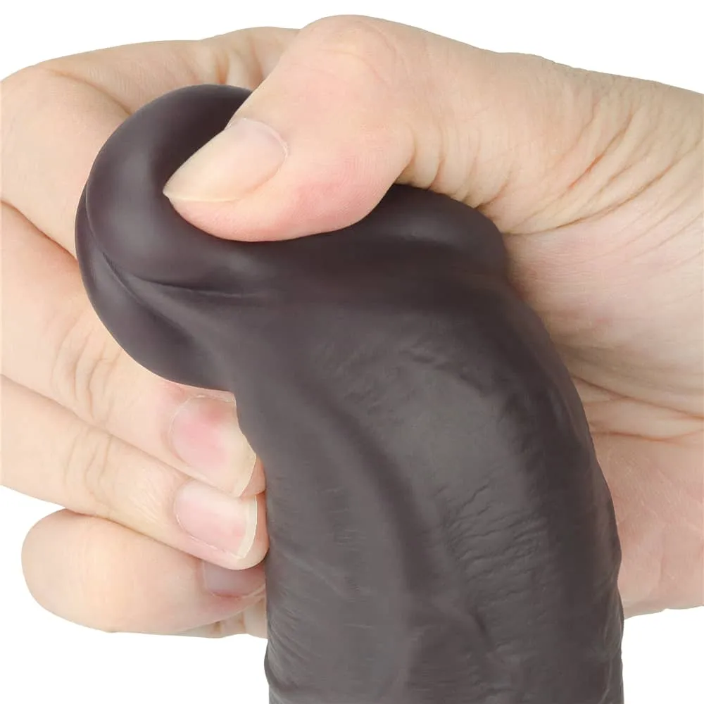 8'' Dual Density Silicone Dildo Black