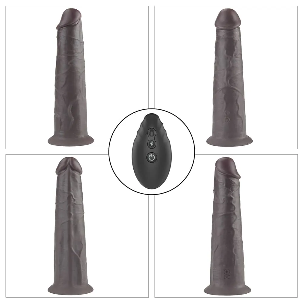 8'' Dual Density Silicone Dildo Black