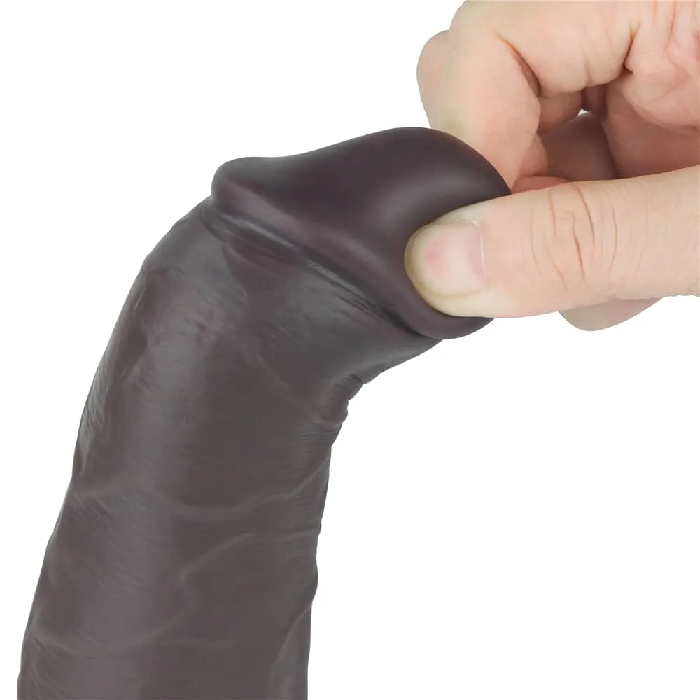 8'' Dual Density Silicone Dildo Black