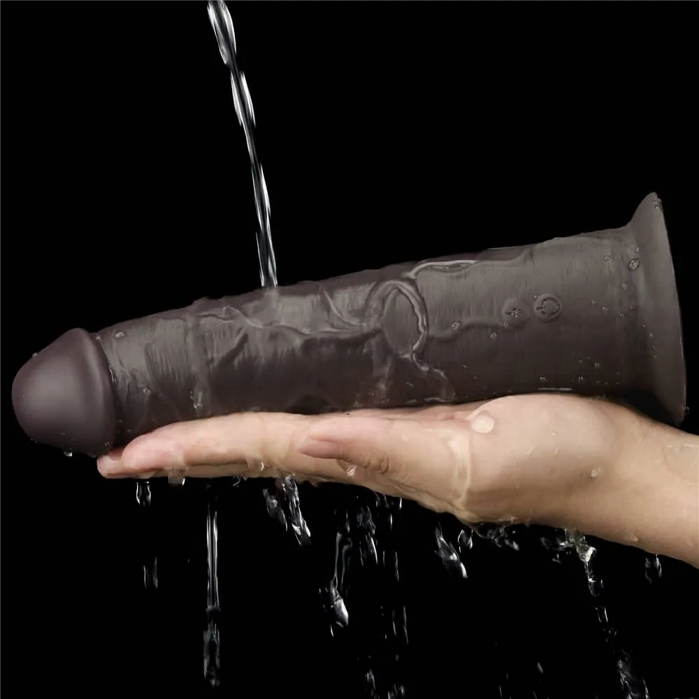 8'' Dual Density Silicone Dildo Black