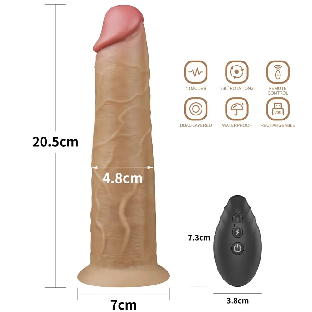 8.0'' Dual Density Platinum Silicone Dildo