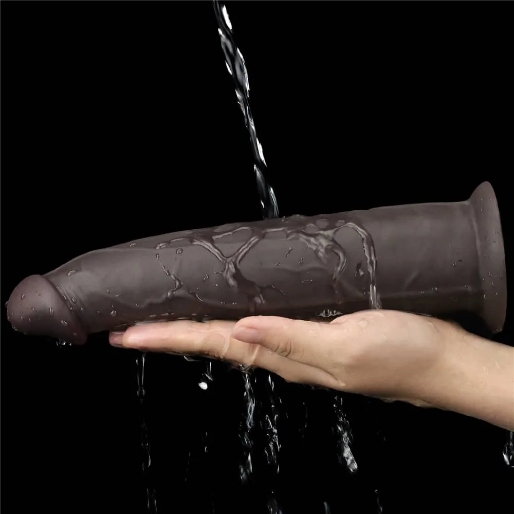 9'' Dual Density Silicone Dildo Black