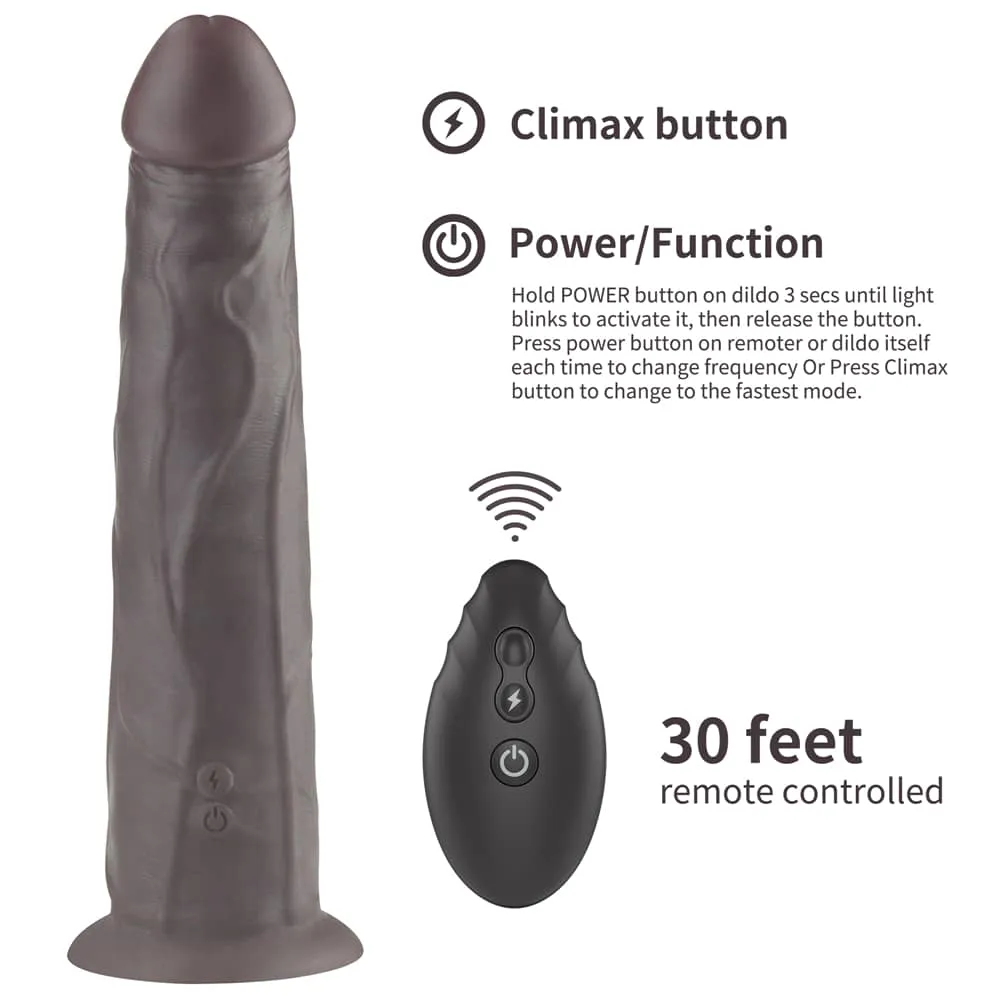 9'' Dual Density Silicone Dildo Black