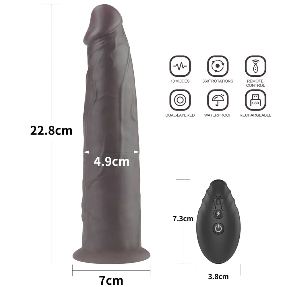 9'' Dual Density Silicone Dildo Black