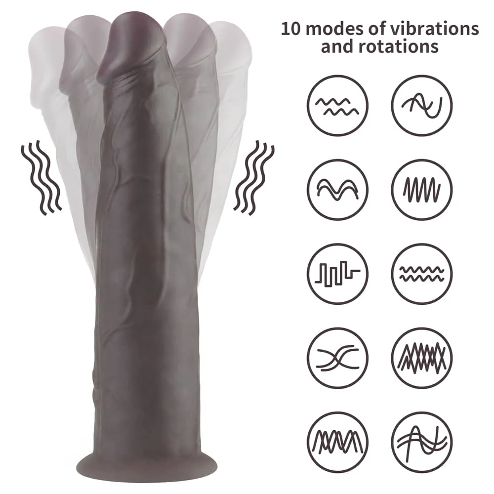 9'' Dual Density Silicone Dildo Black