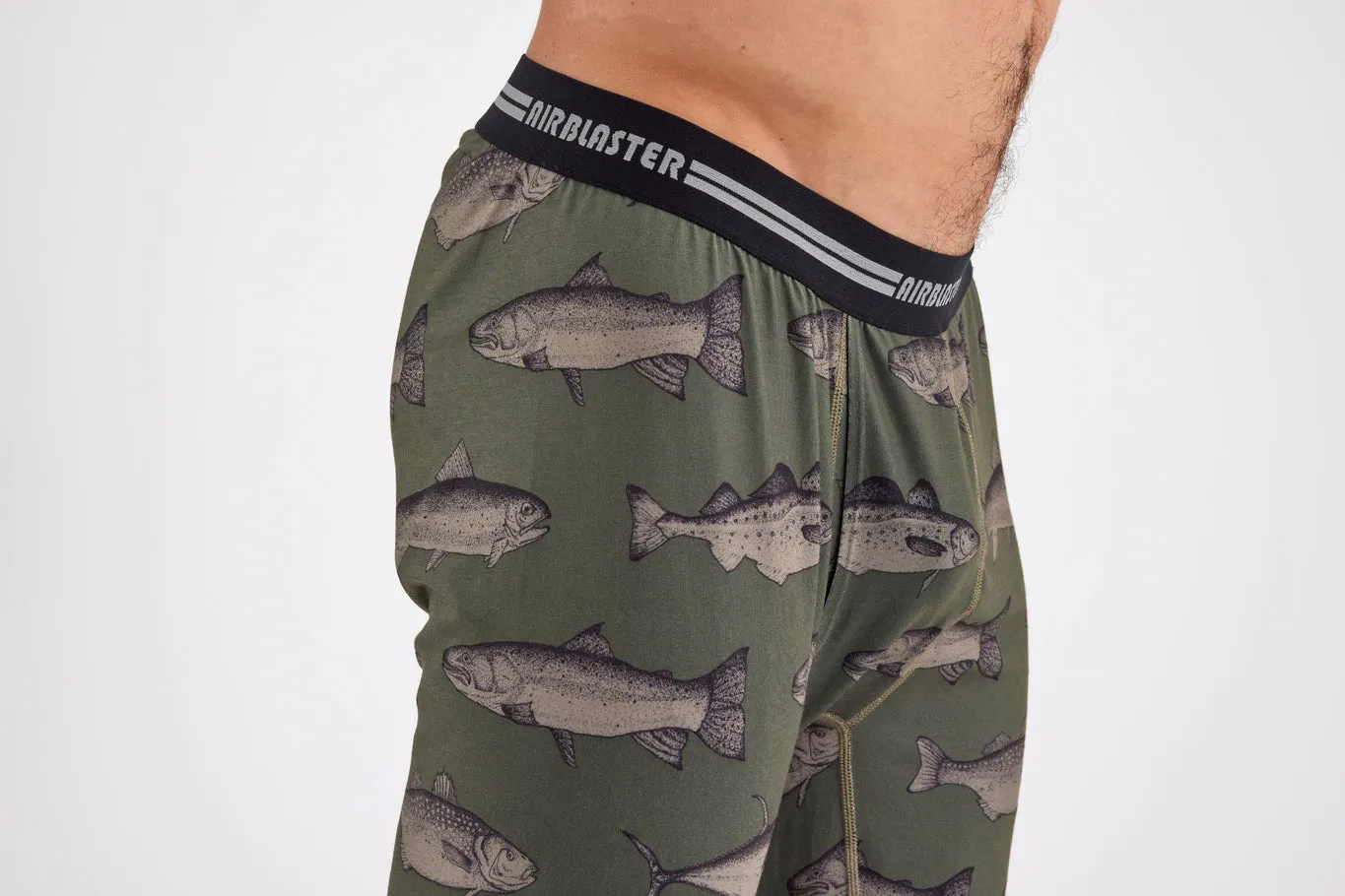 Airblaster Base Layer Bottom - Olive Fish - Size M Only