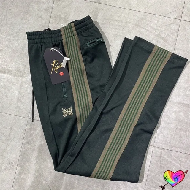 All Light Vertical Stripe Embroidery Pants