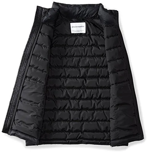 Amazon Essentials Boys' Lightweight Water-Resistant Packable Puffer Vest, Black, Large