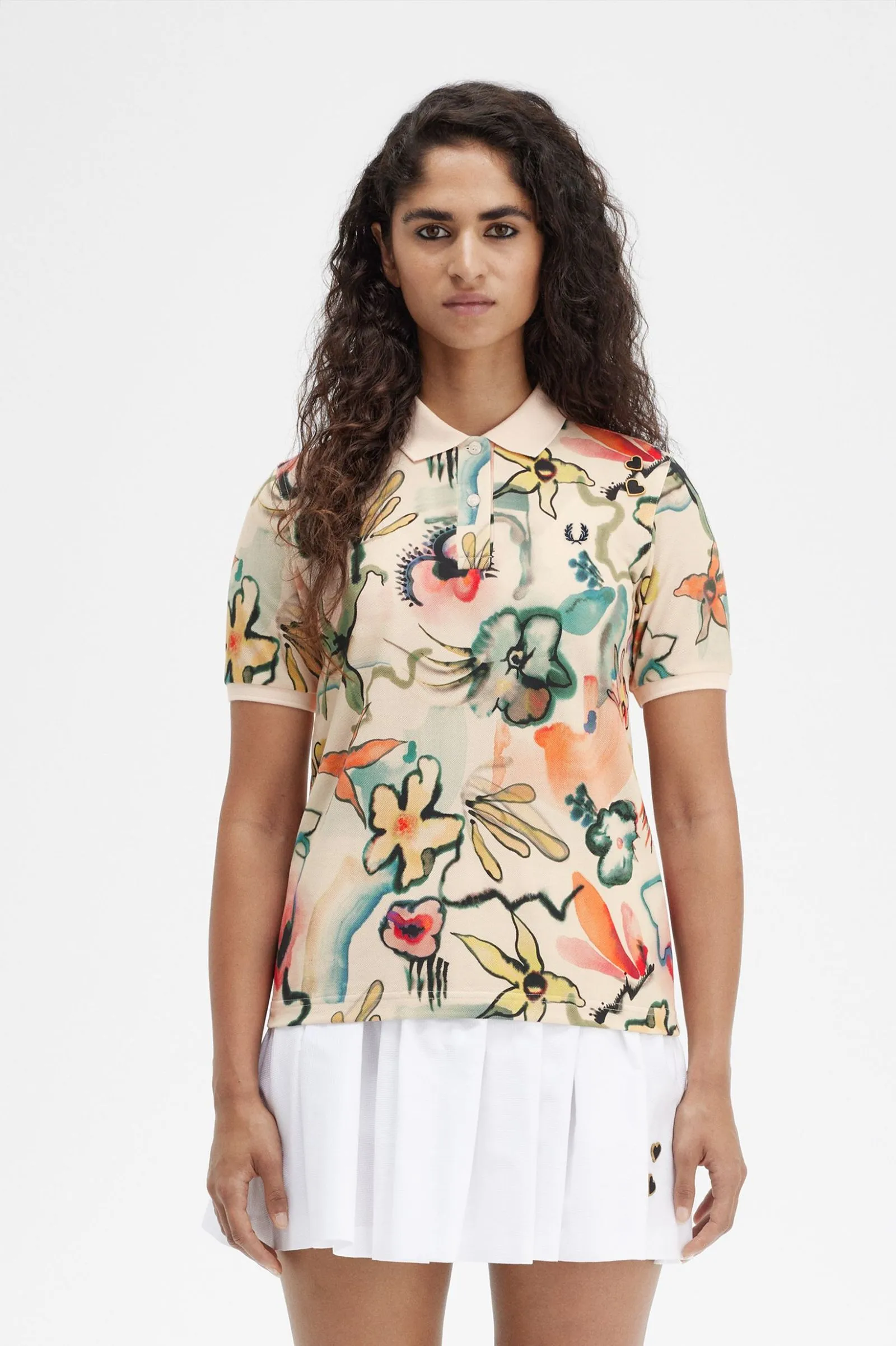 Amy Winehouse Floral Print Fred Perry Shirt