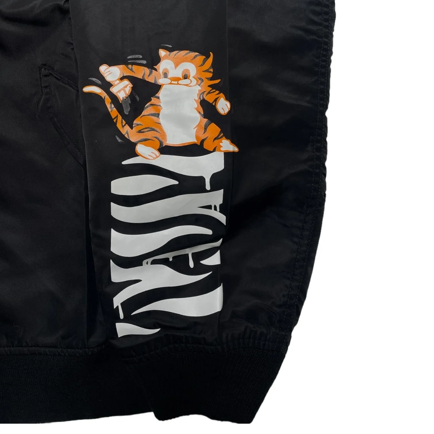 Bape Split Tiger Shark MA1 Bomber Jacket Black Pre-Owned