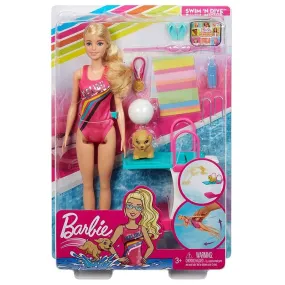 Barbie Dreamhouse Adventures Swim Dive Swimmer Doll and Accessories