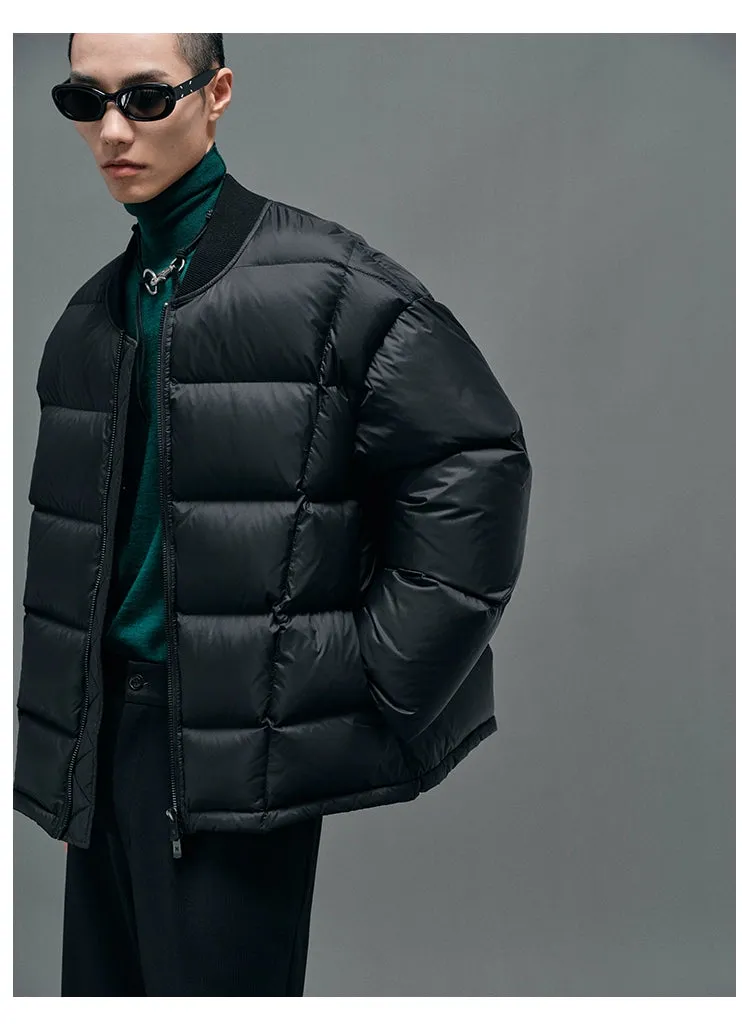 Baseball Collar Puffer Bomber Jacket