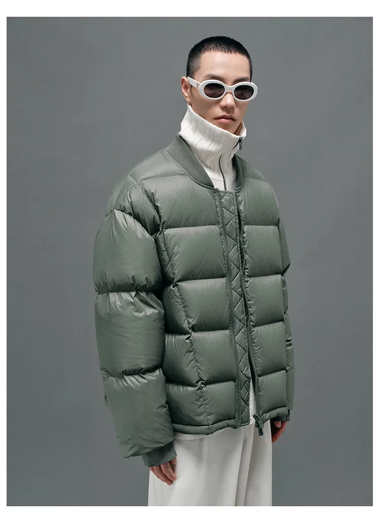 Baseball Collar Puffer Bomber Jacket