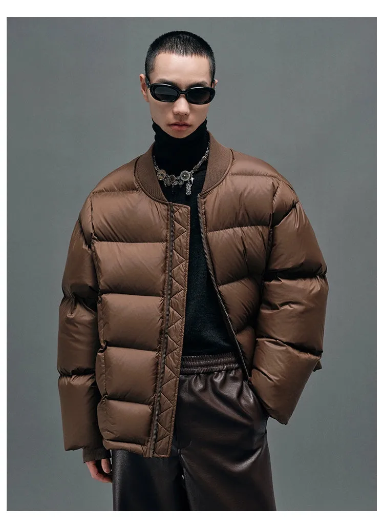 Baseball Collar Puffer Bomber Jacket