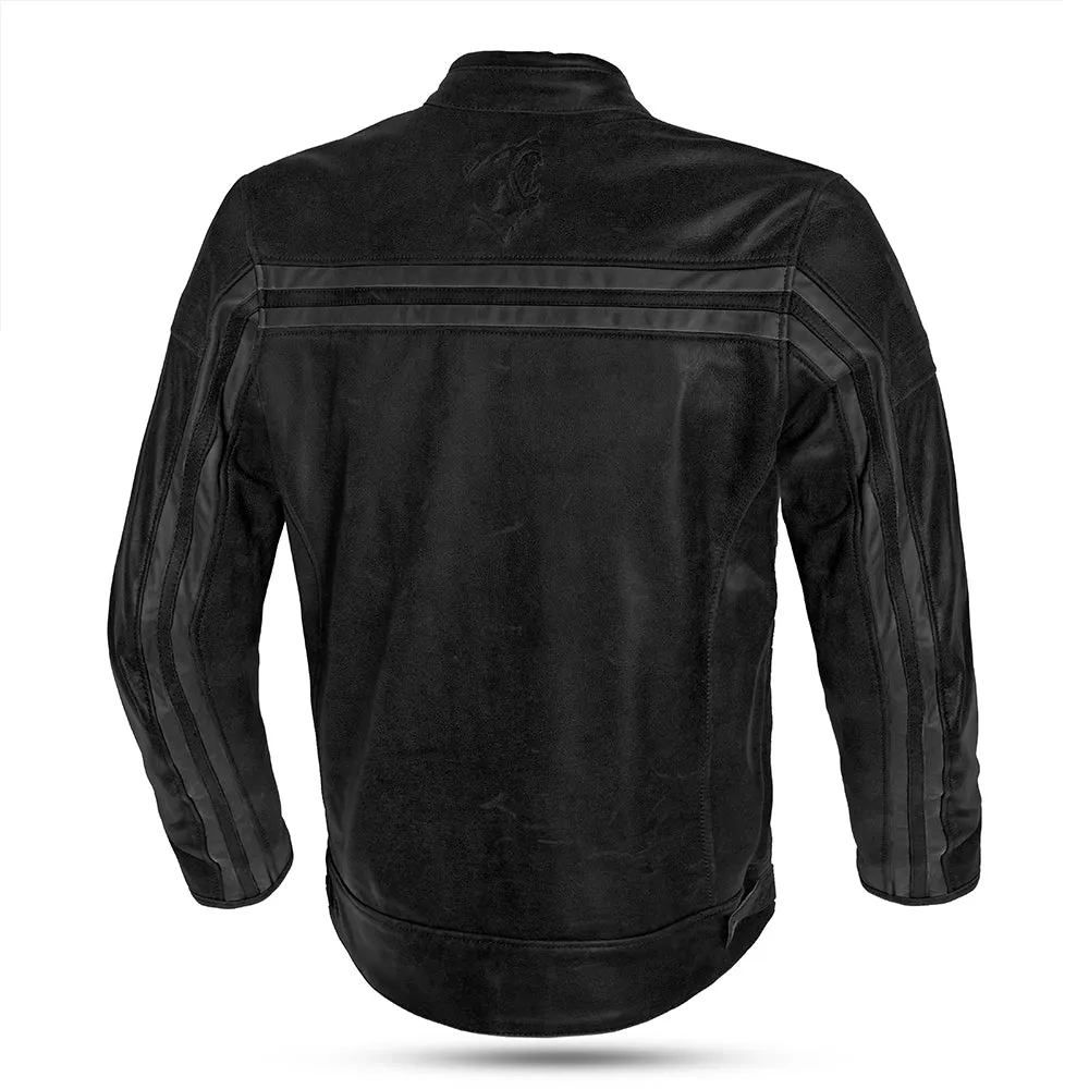 Bela Night Hawk - Leather motorcycle jacket  - Black Grey