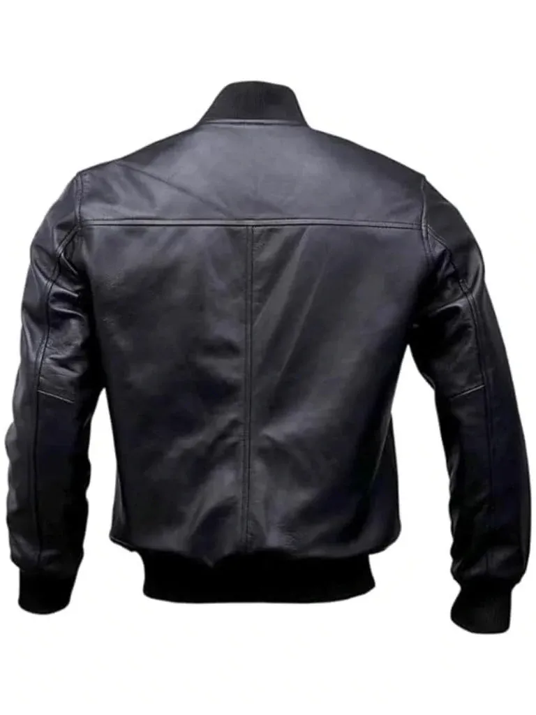 Black Bomber Leather Jacket