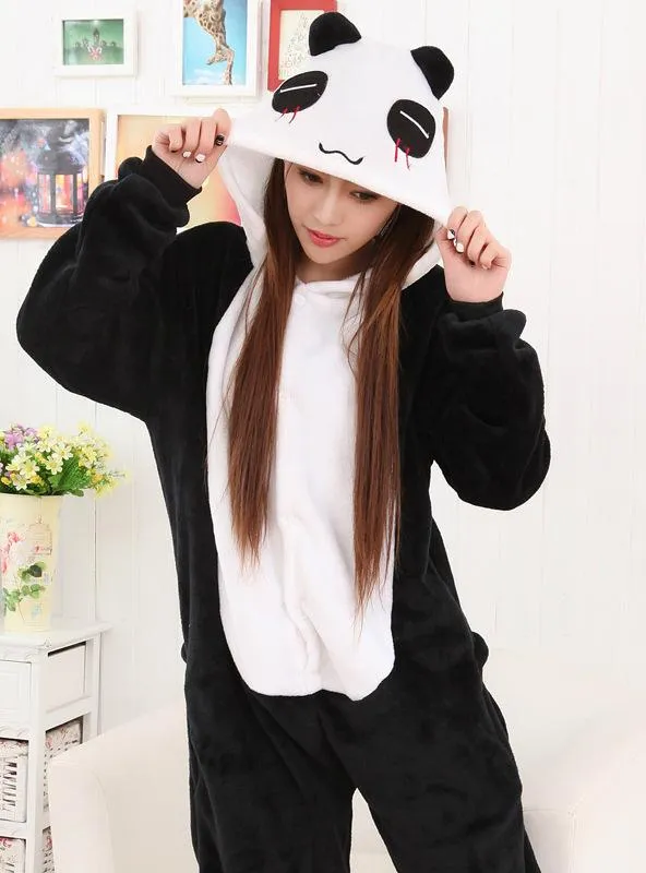 BLACK CARTOON PAJAMA PANDA FOR MALE AND FEMALE LOVERS