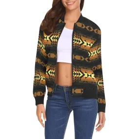 Black Rose Spring Canyon Tan Bomber Jacket for Women