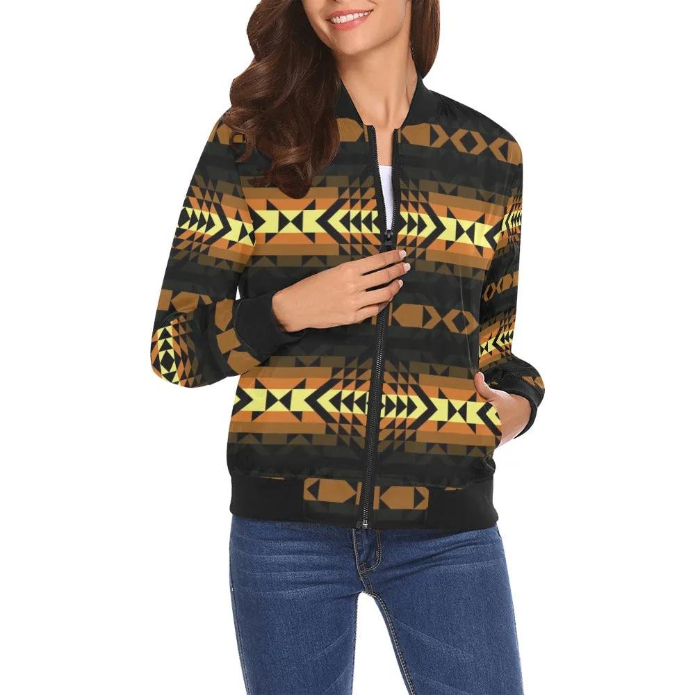 Black Rose Spring Canyon Tan Bomber Jacket for Women