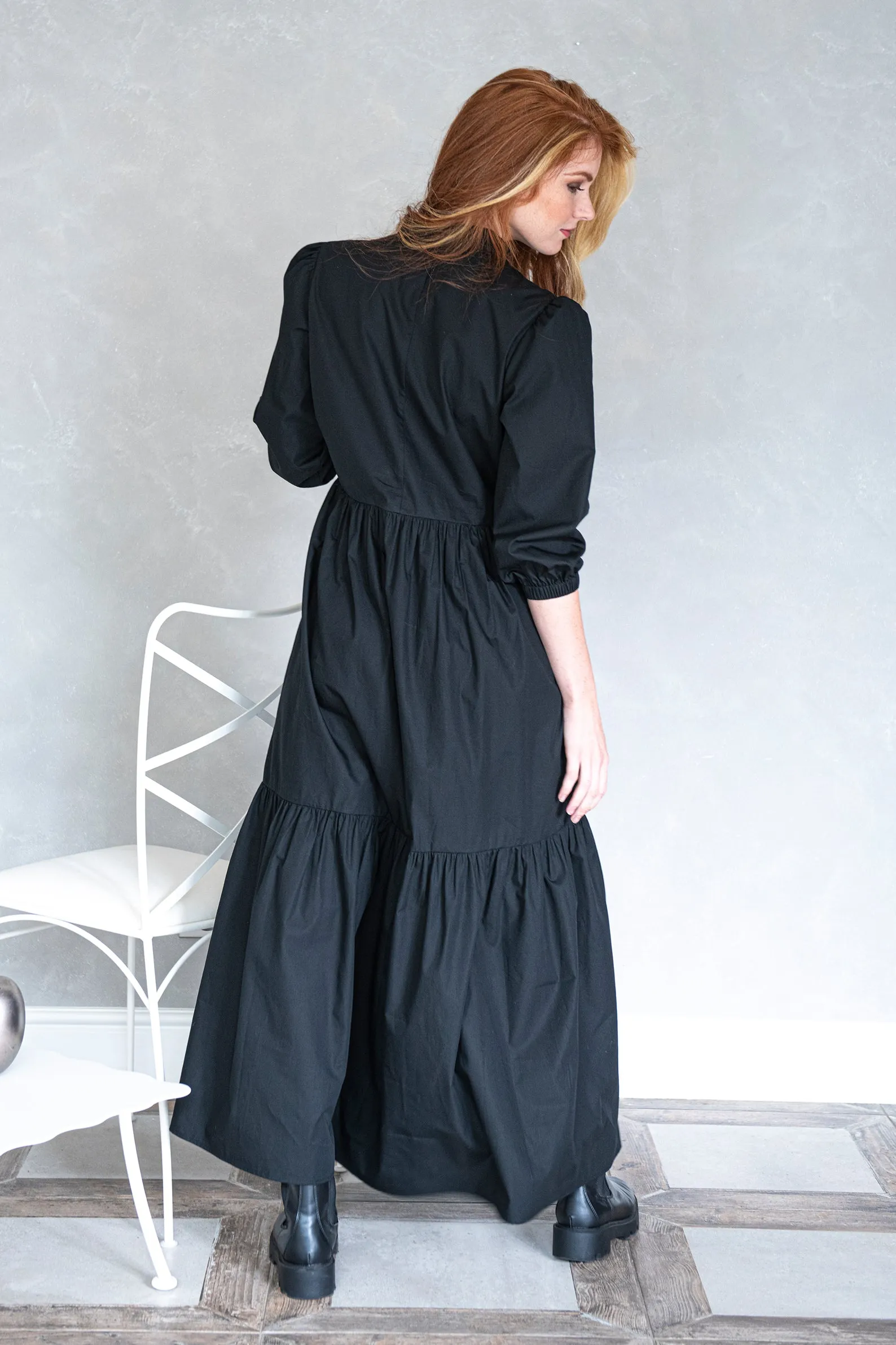 Black Tiered Maxi Dress