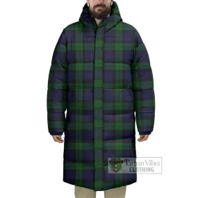 Black Watch Tartan Long Down Jacket