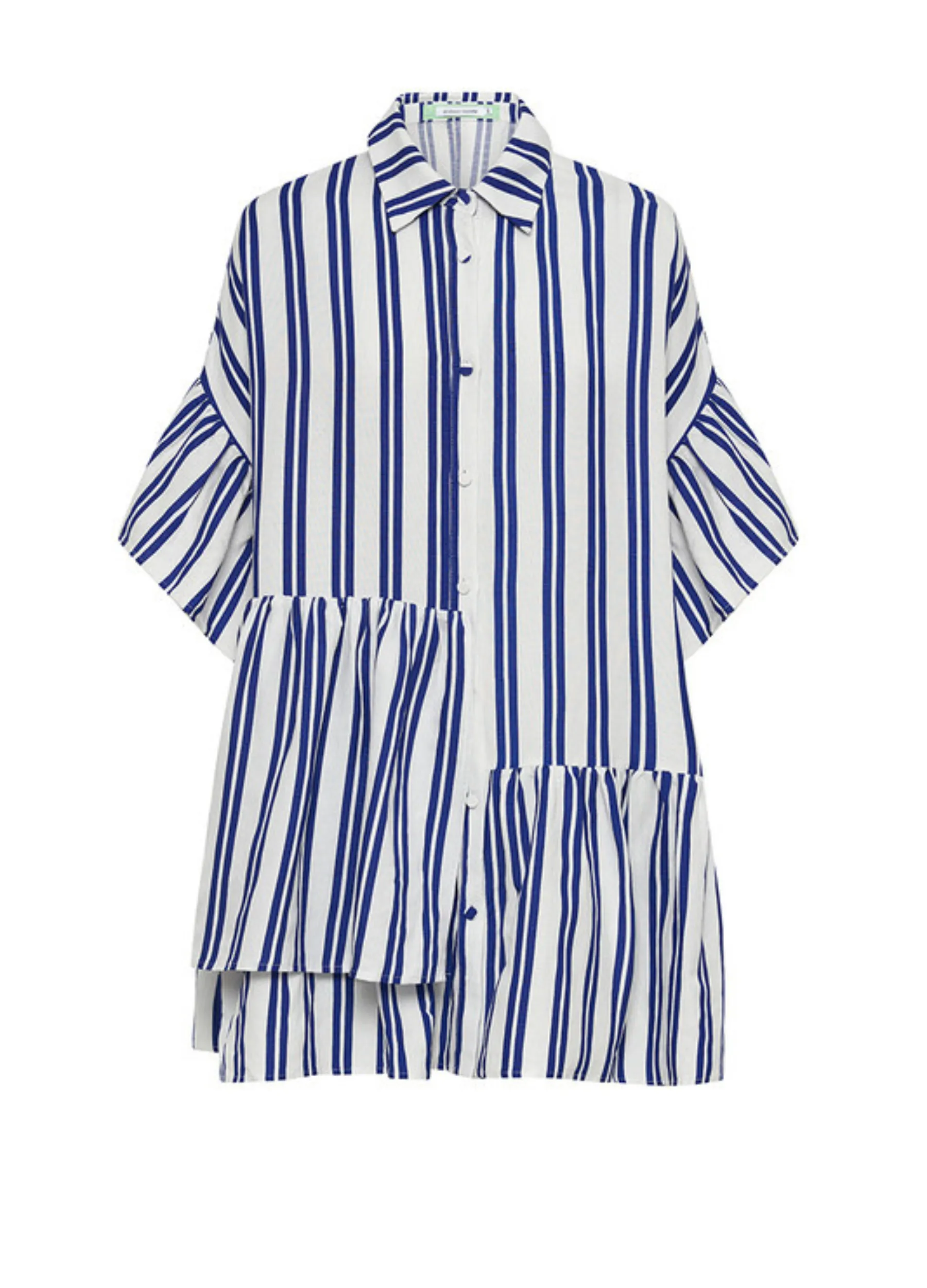 Bohemian Traders - Mid Sleeve Genoa Mini Shirt Dress - Royal Stripe