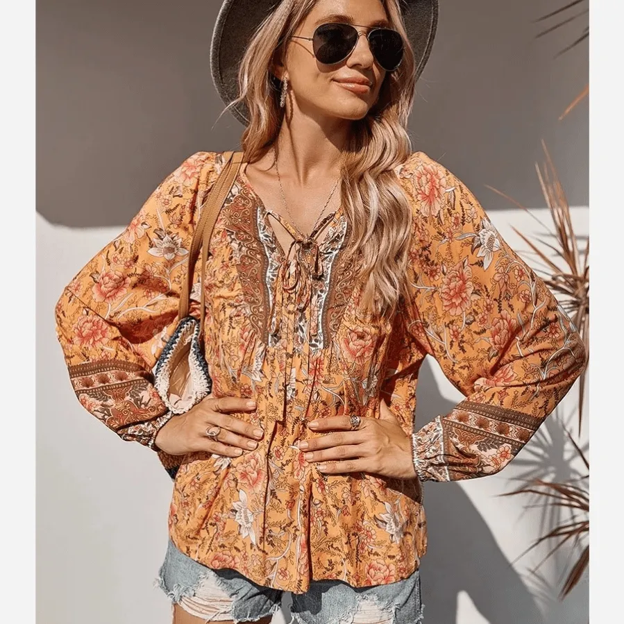 Boho Chic Floral Blouse