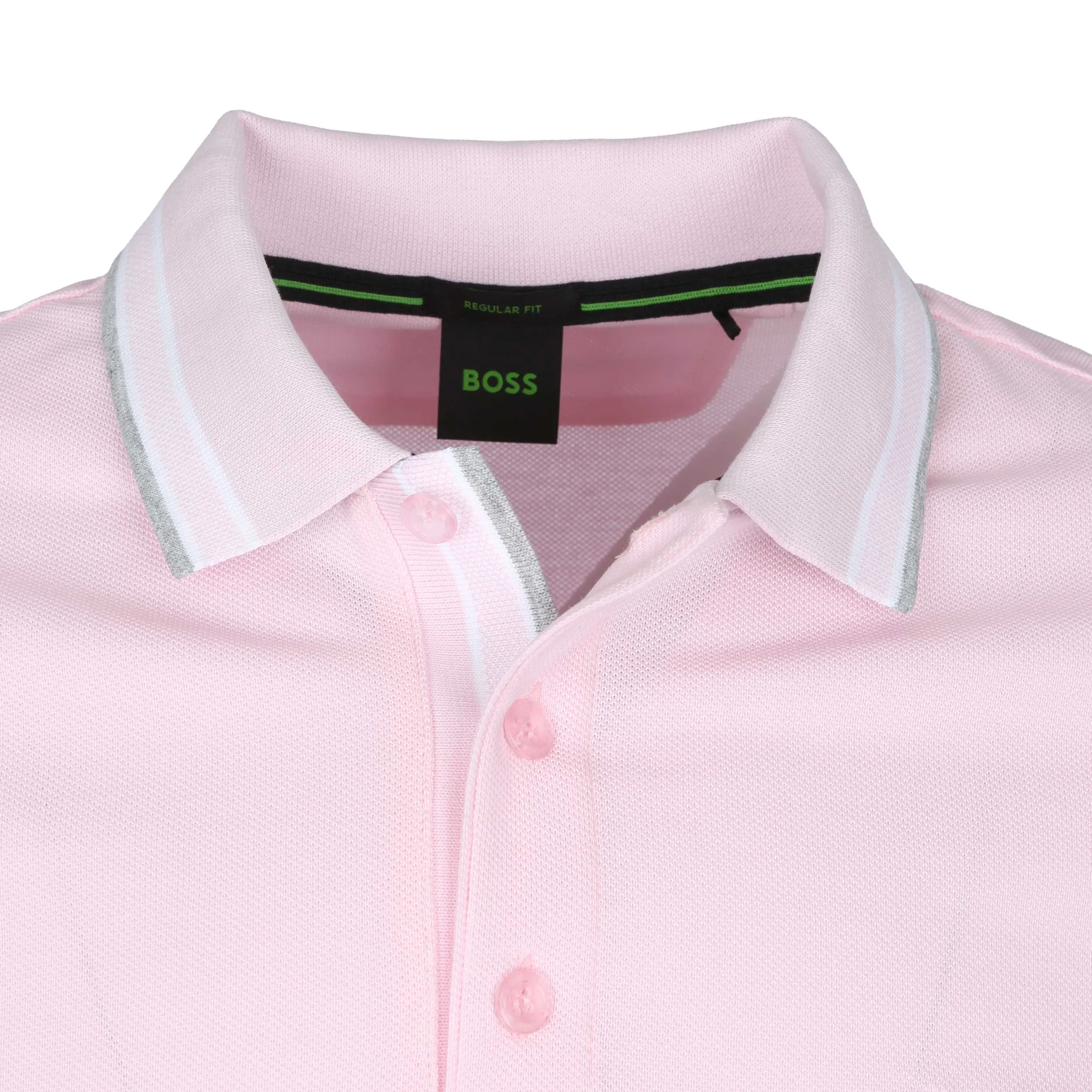 BOSS Paddy Polo Shirt in Pink & Grey