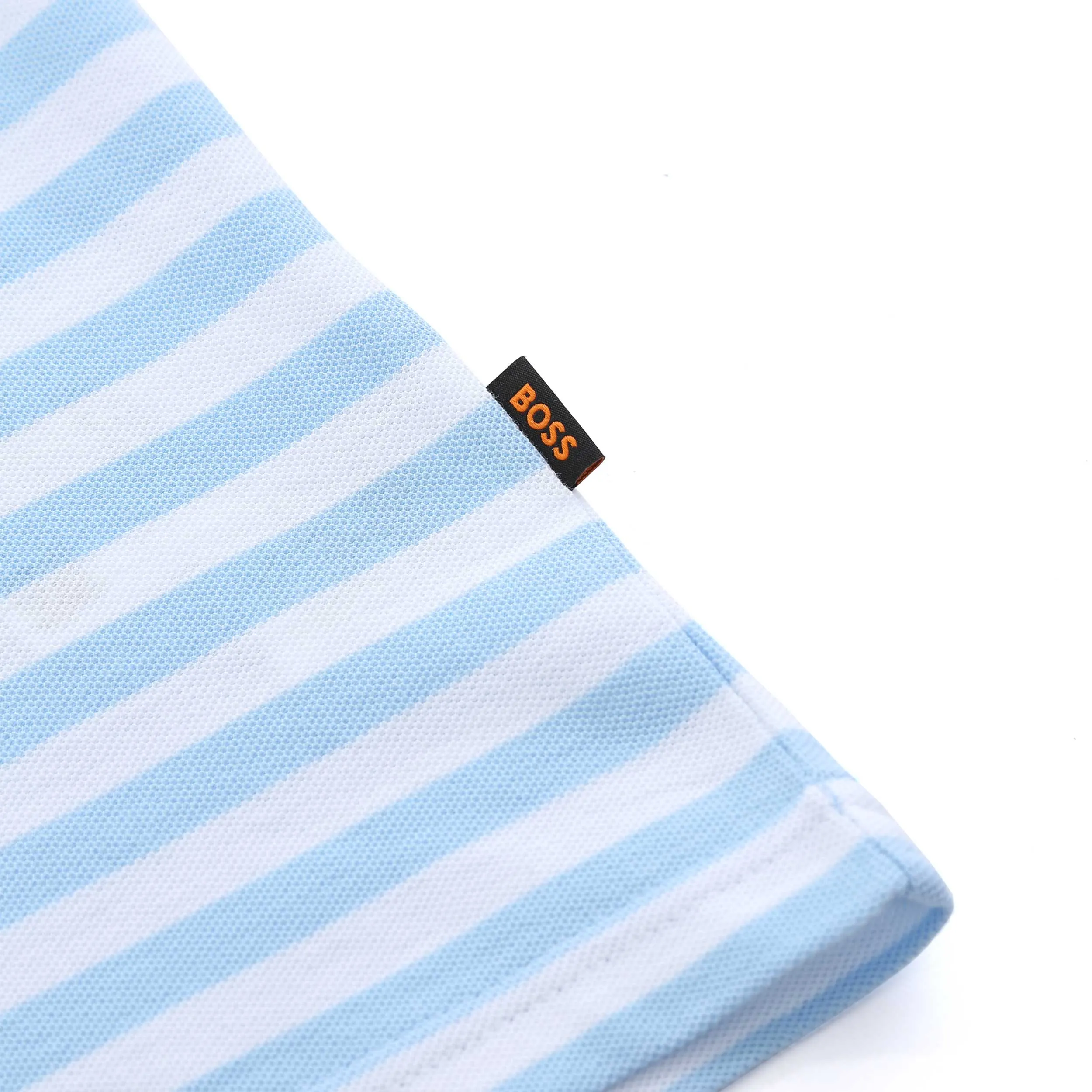 BOSS PalesStripe Polo Shirt in Sky Blue