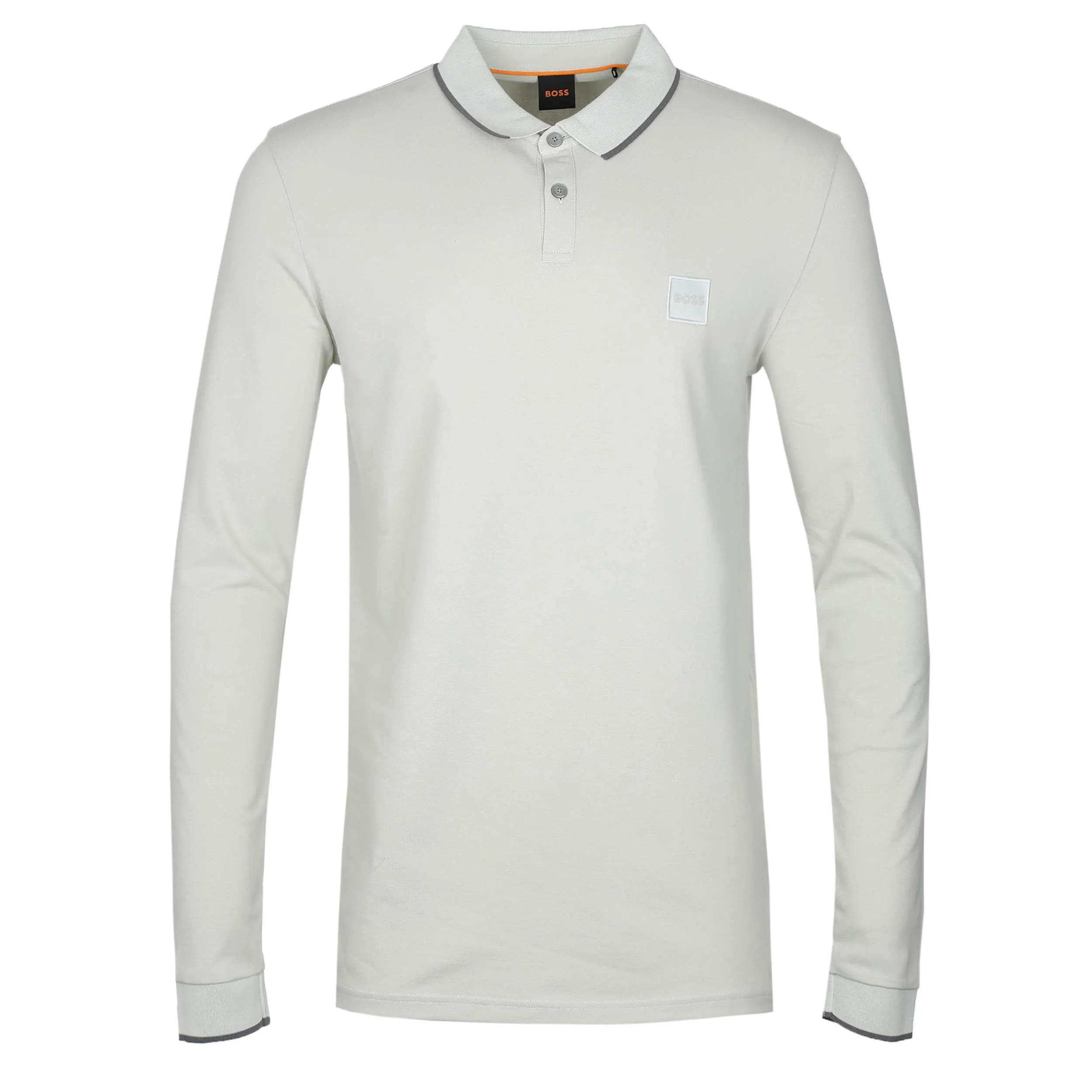 BOSS Passertiplong LS Polo Shirt in Pastel Grey