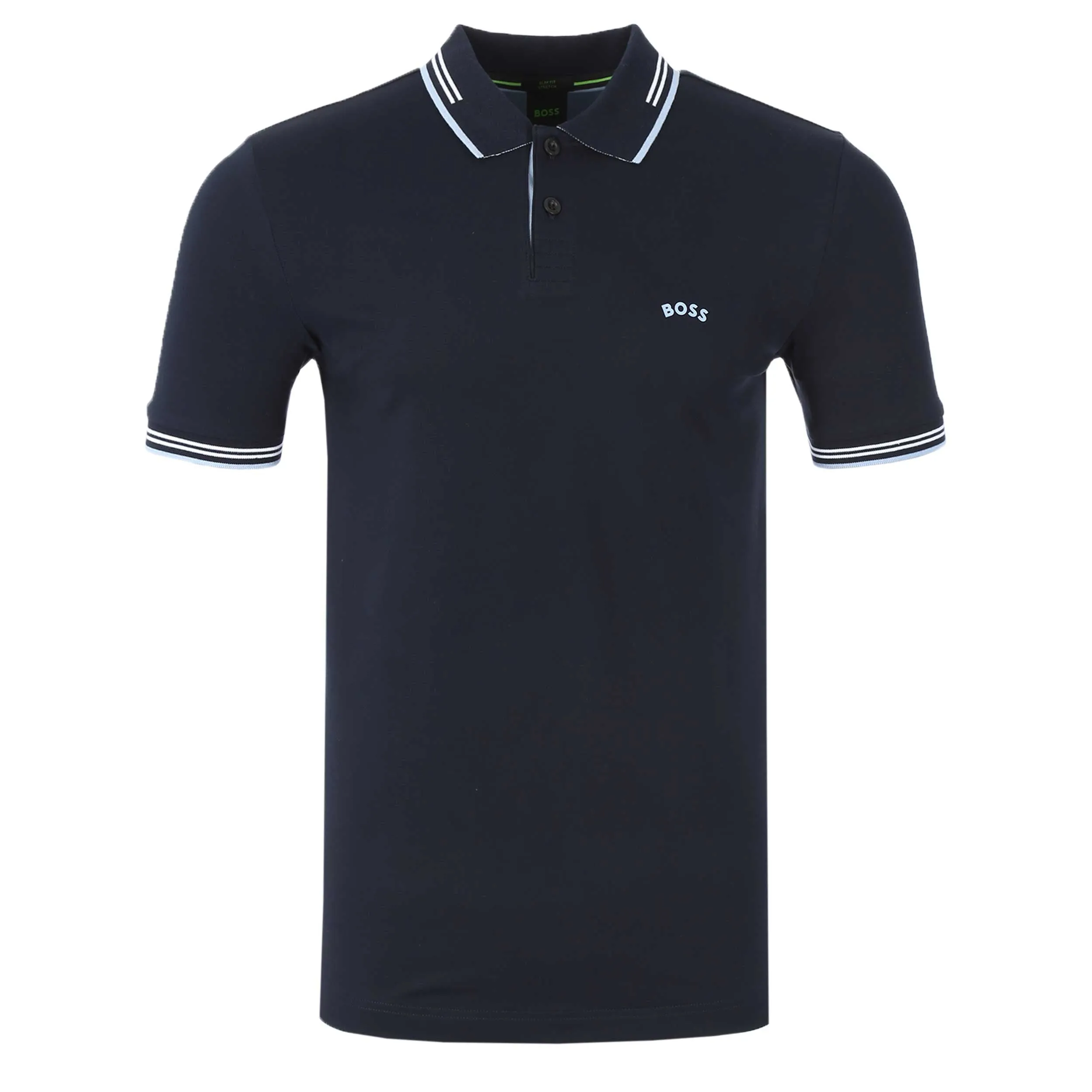 BOSS Paul Curved Polo Shirt in Dark Blue