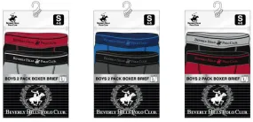 boy's assorted colors boxer briefs 2 packs by beverly hills polo club boys - size large Case of 48