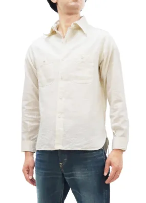 Buzz Rickson Plain Long Sleeve Shirt Modified version of US Navy Chambray Work Shirt BR25996 Off-White