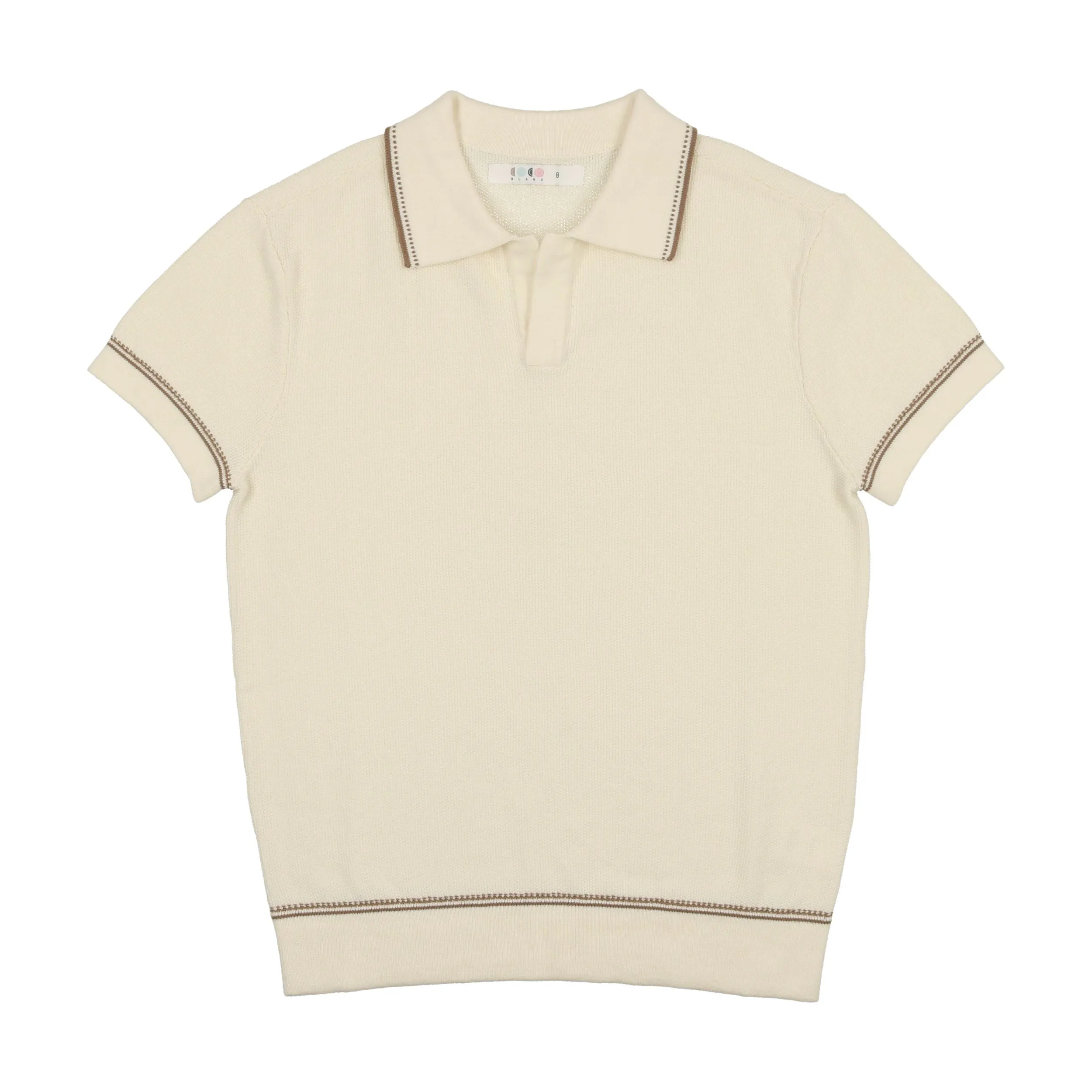 CCB Cream Stitched Polo