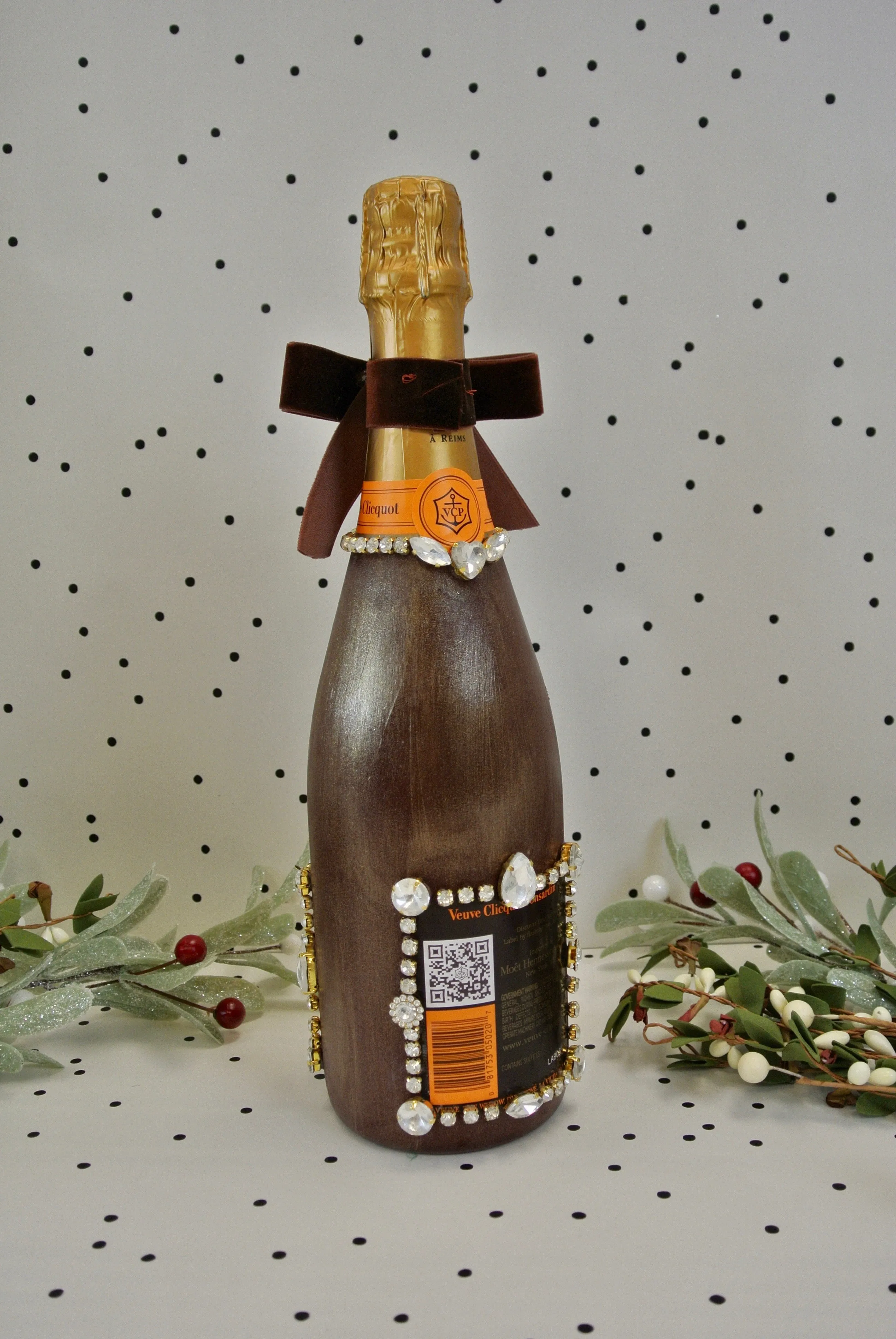 Custom 2021 Holiday-Inspired Veuve Clicquot Bottle "Big Jewel Energy"