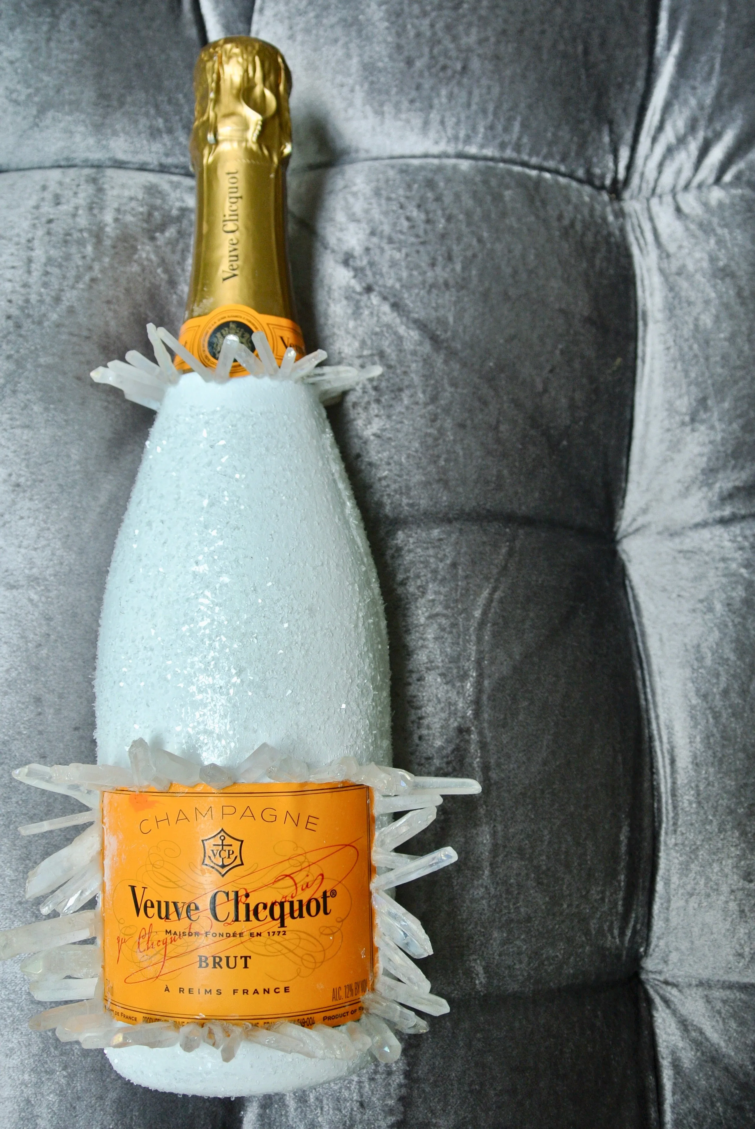 Custom Angel Quartz Veuve Clicquot Champagne Bottle