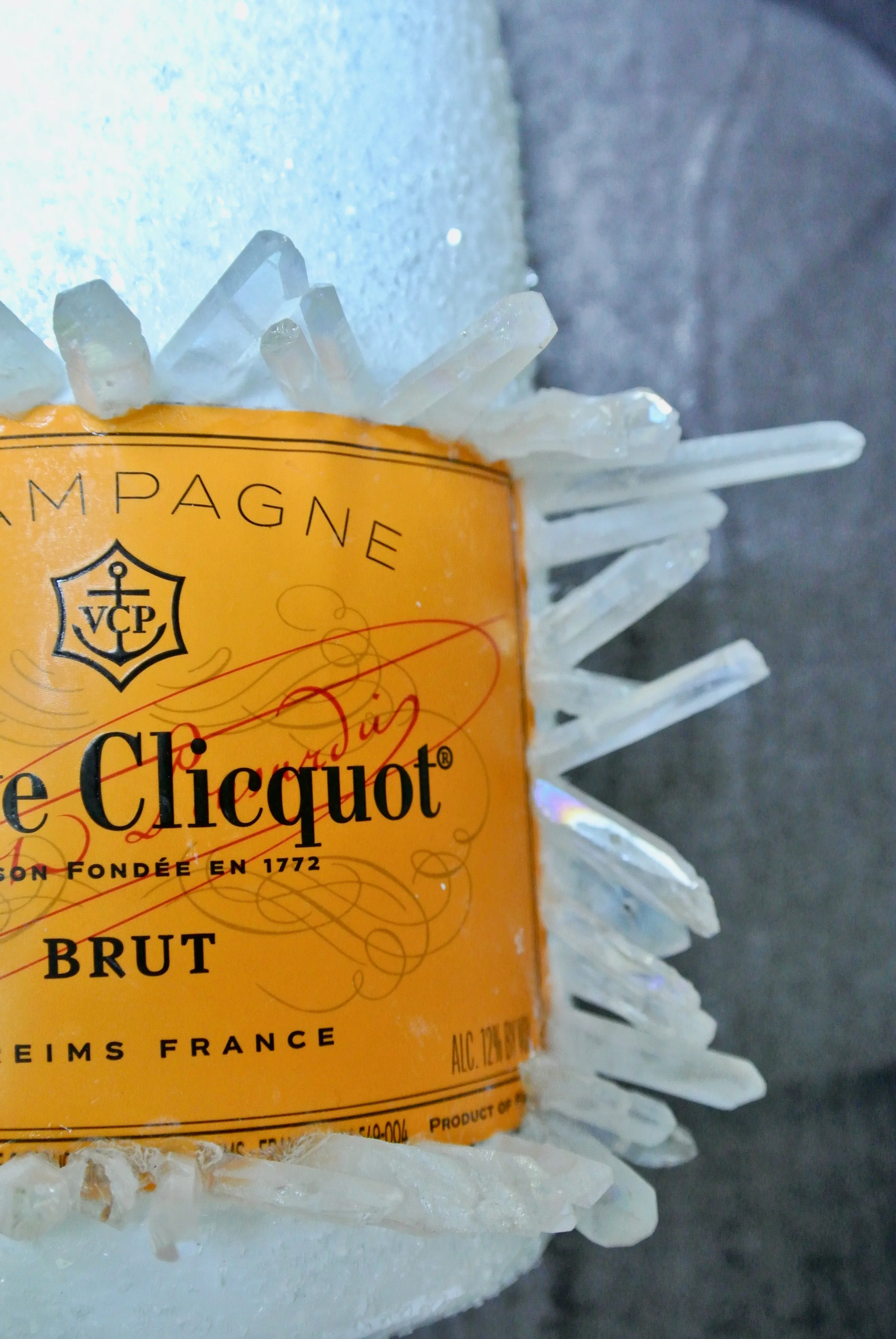 Custom Angel Quartz Veuve Clicquot Champagne Bottle