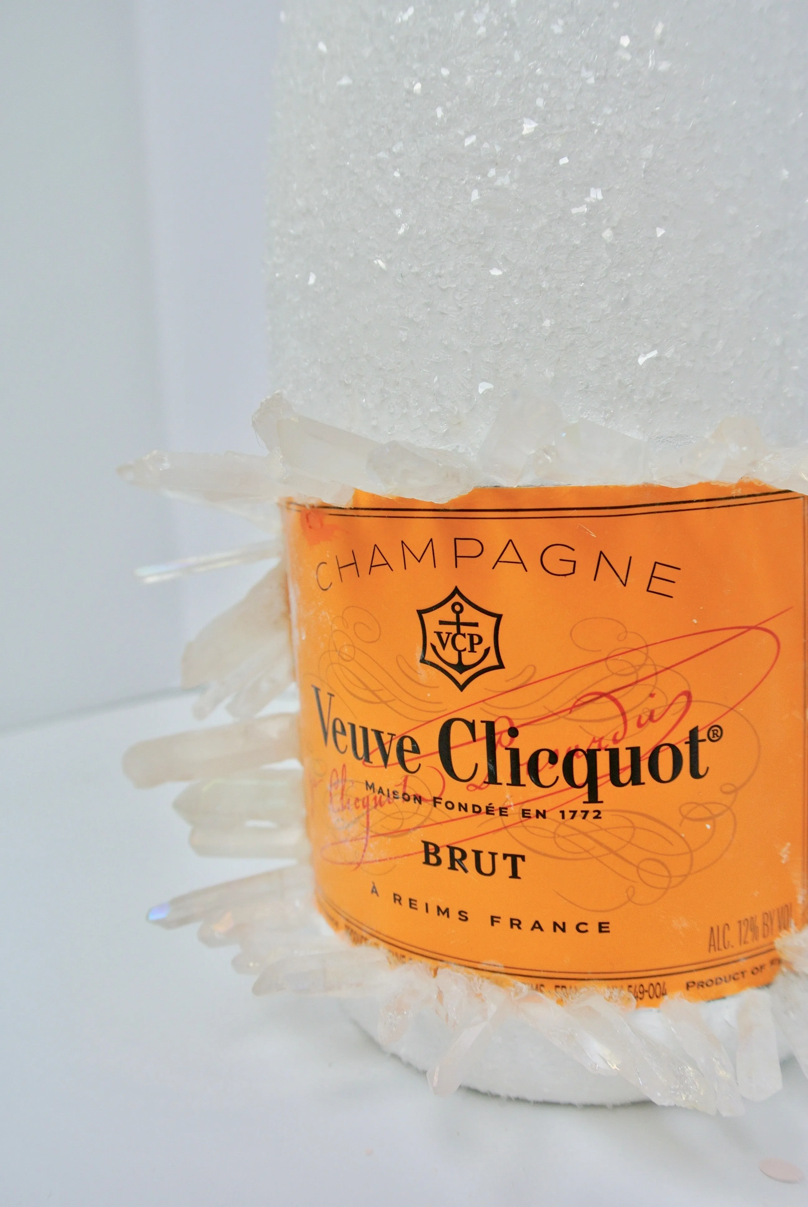 Custom Angel Quartz Veuve Clicquot Champagne Bottle