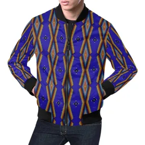 Diamond in the Bluff Blue All Over Print Bomber Jacket for Men