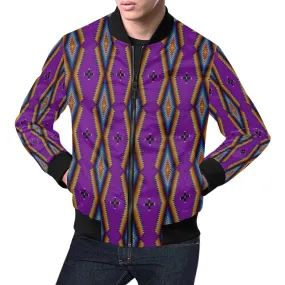 Diamond in the Bluff Purple All Over Print Bomber Jacket for Men