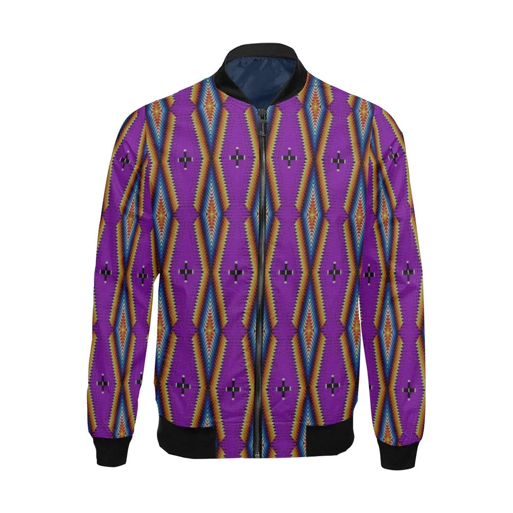 Diamond in the Bluff Purple All Over Print Bomber Jacket for Men