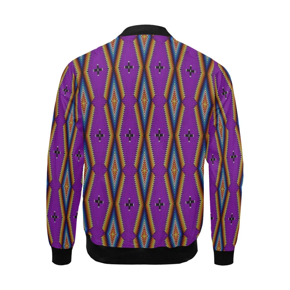 Diamond in the Bluff Purple All Over Print Bomber Jacket for Men